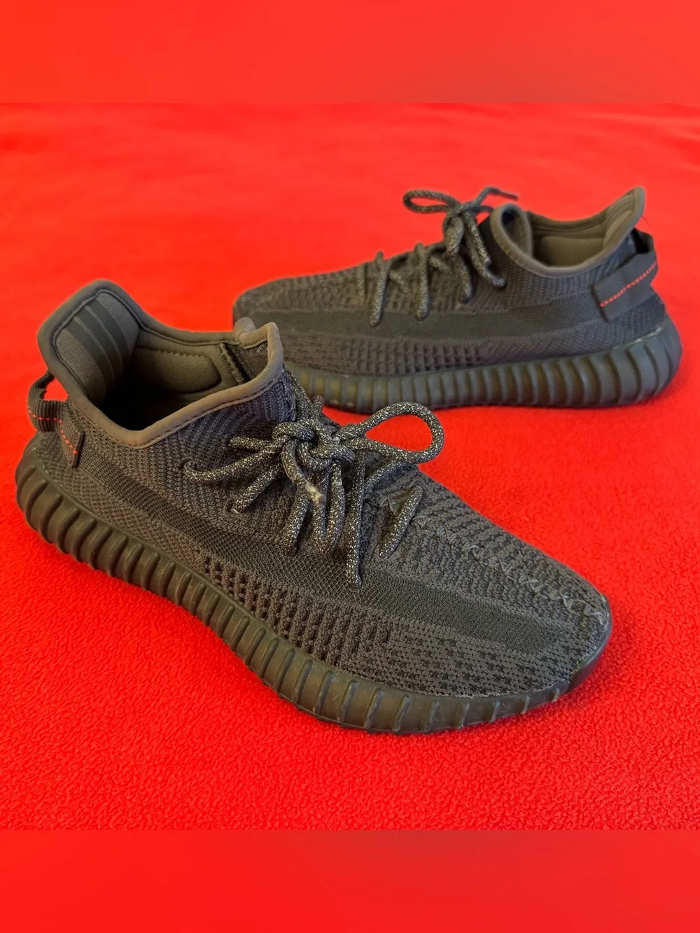 Yeezy ADIDAS Boost 350 V2 APE 779001 Men’s 7.5 Black SNEAKER Non Reflective EUC